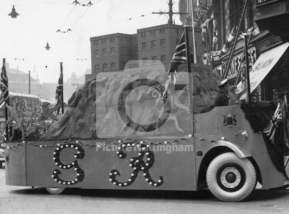 1937 Coronation, decorated float, King Street, 1937