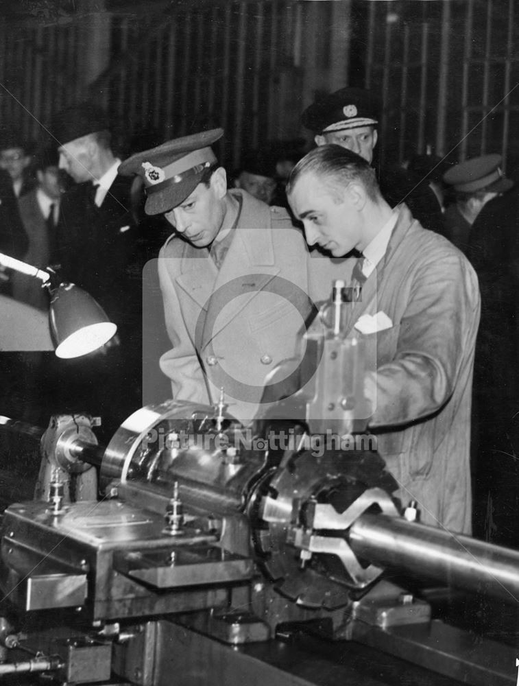 King George VI visiting a royal ordnance factory, 1940