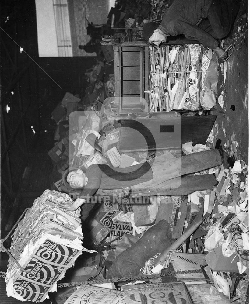 Waste paper salvage, Eastcroft depot, Meadows, 1939-1940