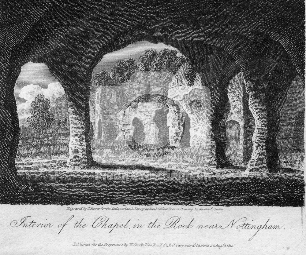 Interior of the chapel in the rock, Castle Boulevard, c1810