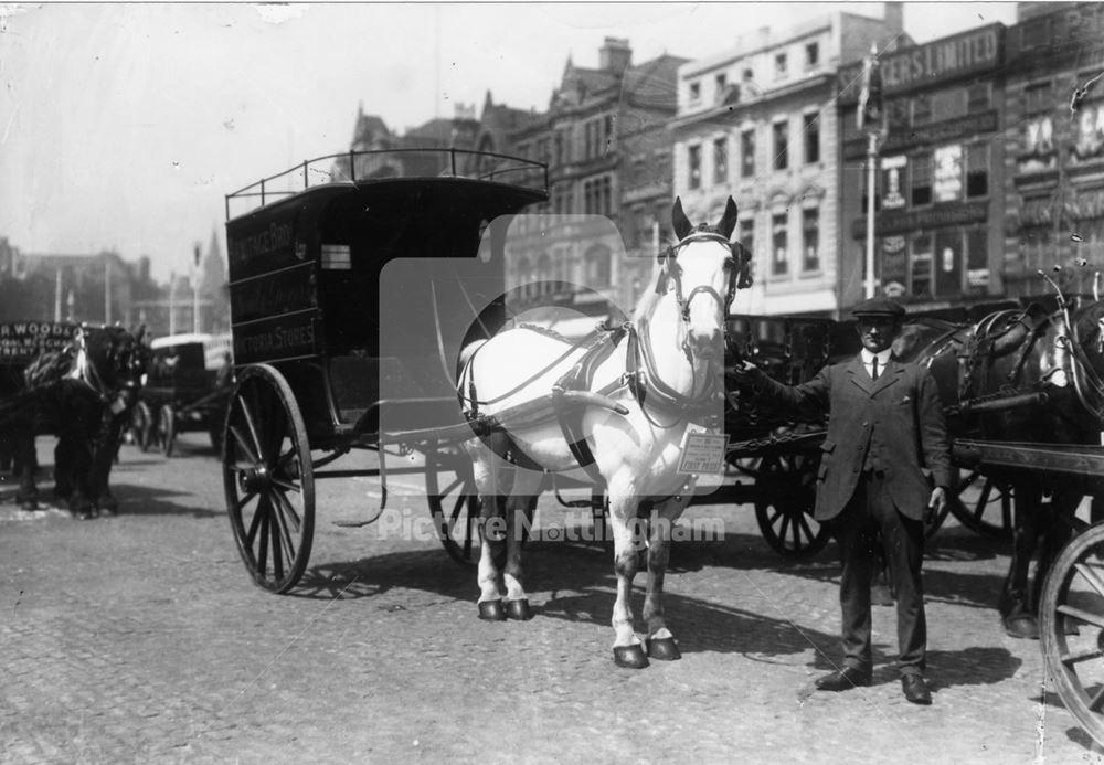 Horse and cart parade, Market Place, c1900