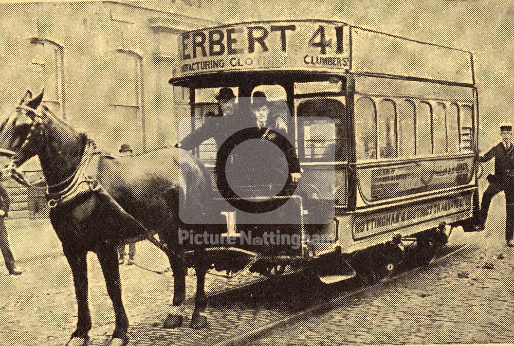 Horse Drawn Tram, Nottingham, 1878