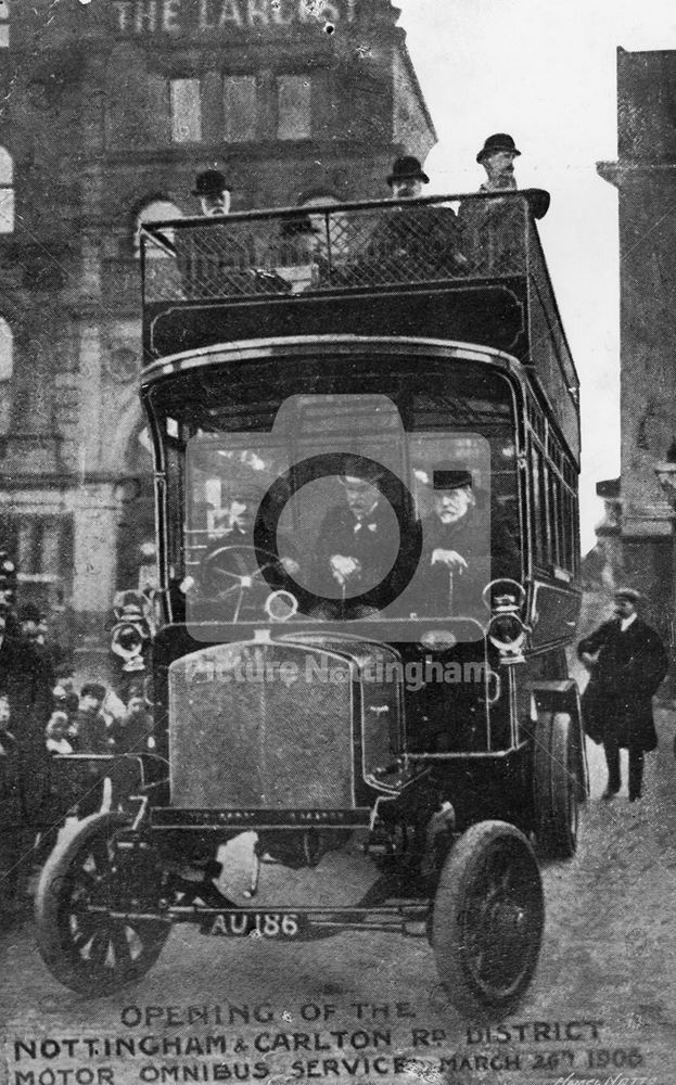 Motor Omnibus, Carlton Road, Nottingham, 1906