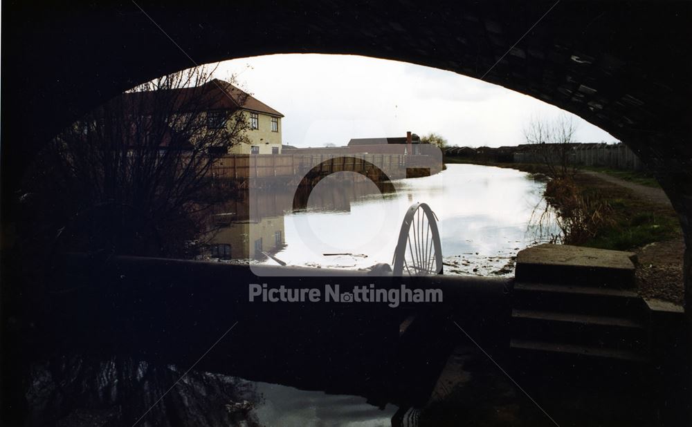 Looking S from underneath Gamston Bridge