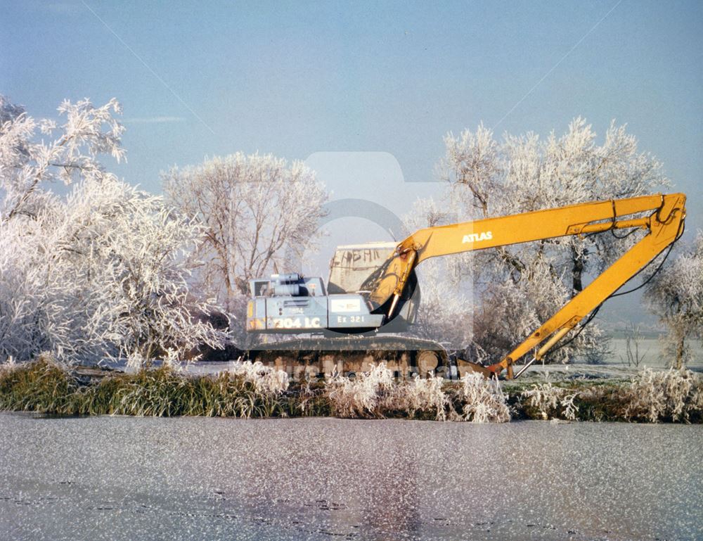 Hoar Frost: Winter maintenance-removing Willow Trees near Bassingfield