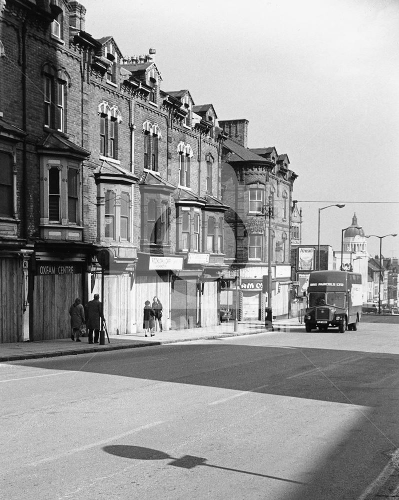 Derby Road looking towards Chapel Bar, Nottingham, 1973