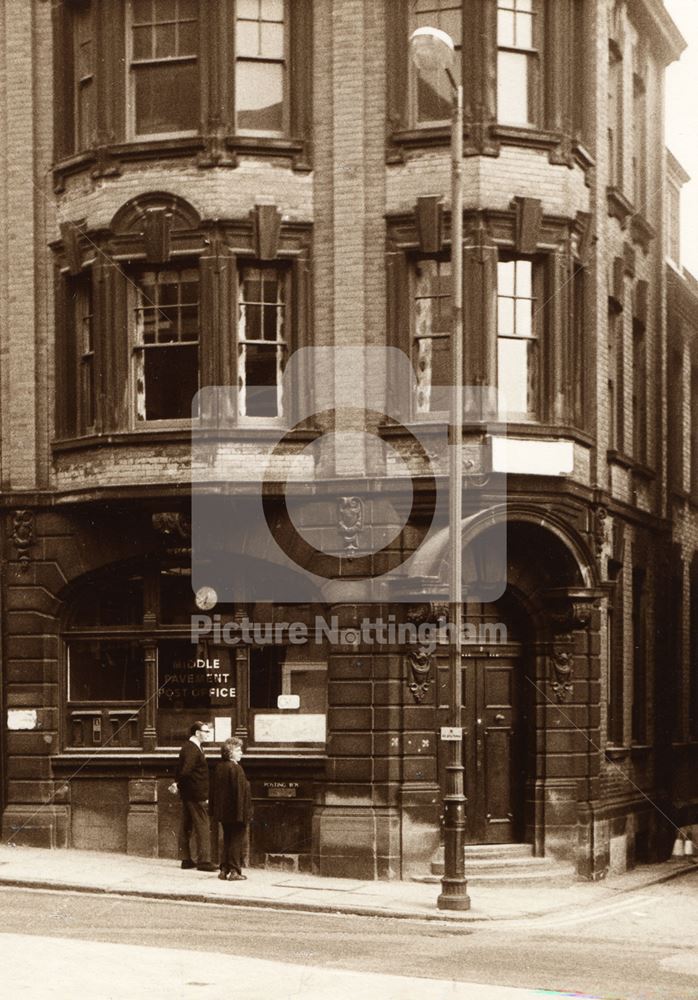 Middle of Pavement Post Office, Nottingham, 1973