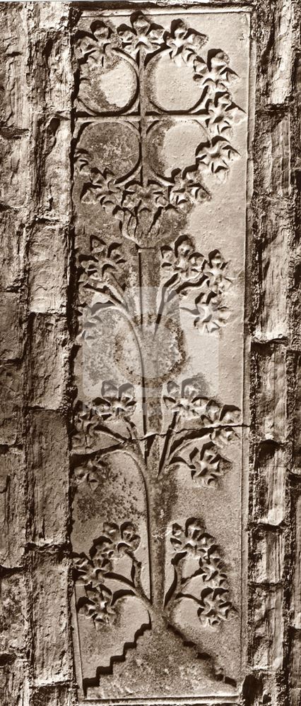 Early C14 coffin lid, St. Luke's Parish Church, Main Street, Hickling, 1976