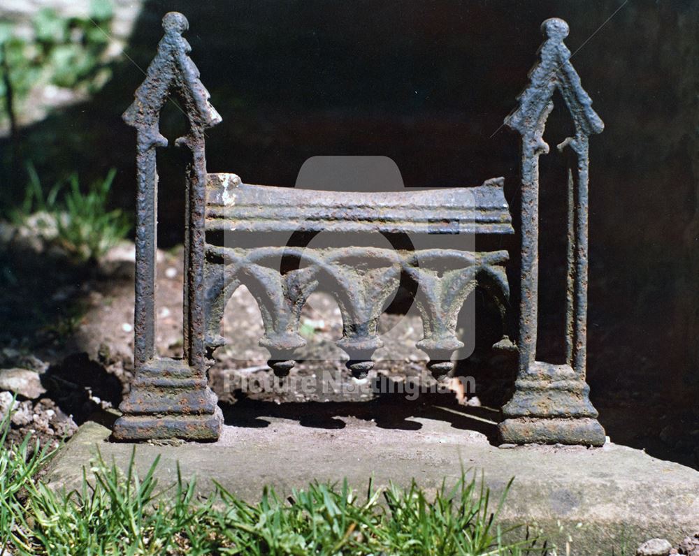 Footscraper at doorway of St. Peter's Parish Church, Sibthorpe, 1979