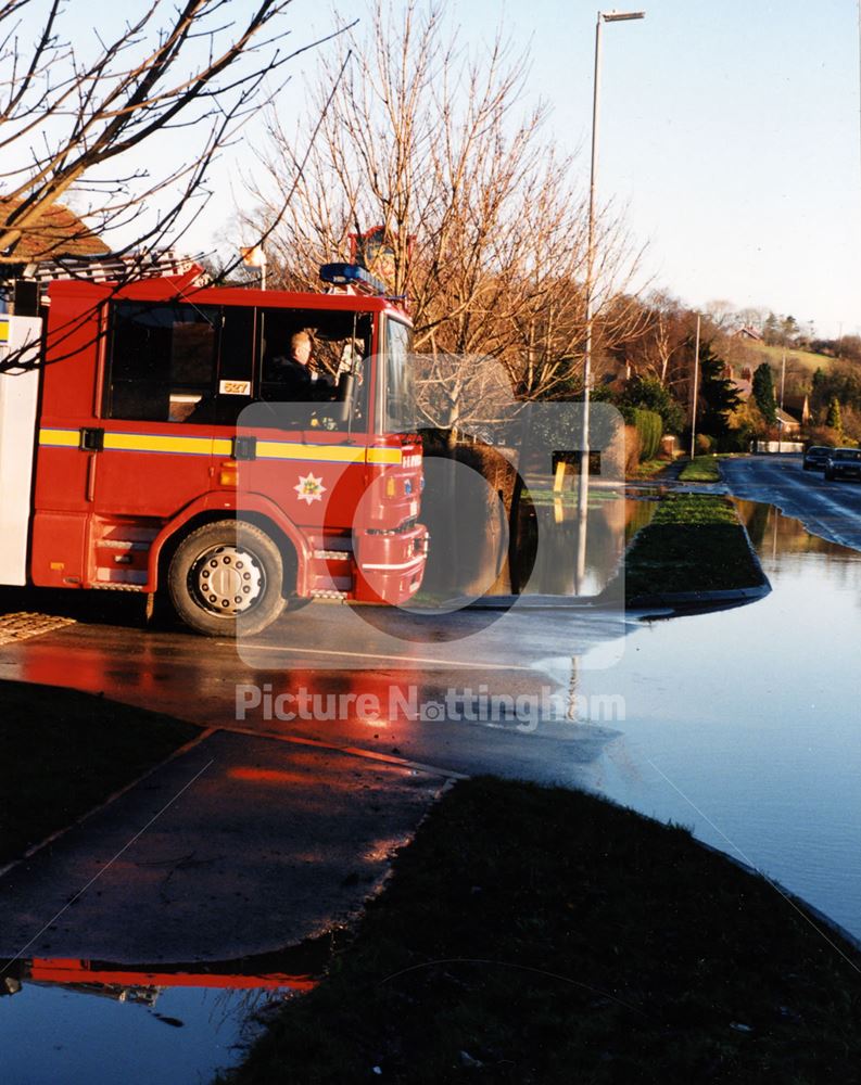 Floods, Southwell Road, Lowdham, 1999