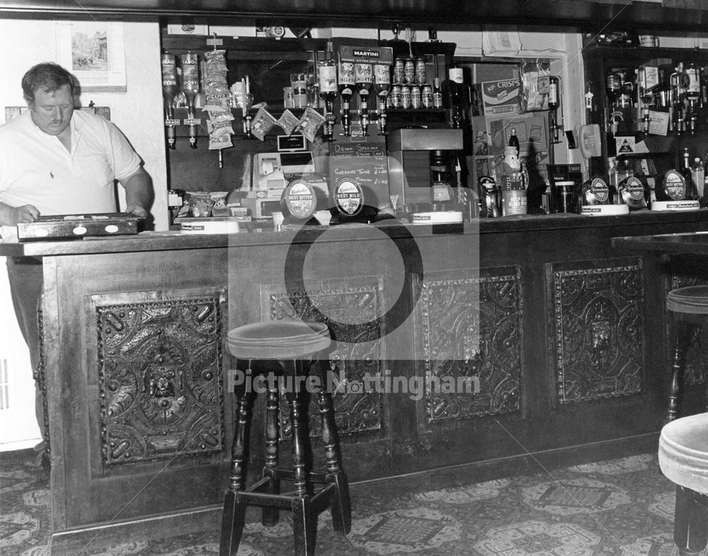 Landlord Peter Skellett in Lounge Bar of the Magna Charta Public House, Southwell Road, Lowdham, 199