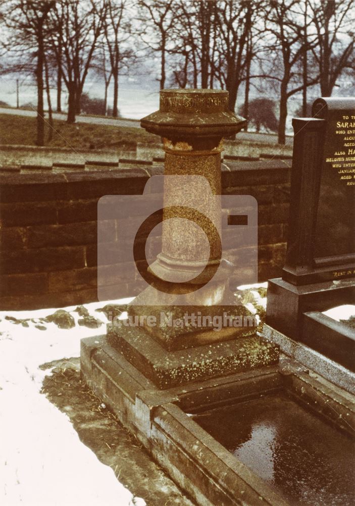 Grave of Watson Fothergill, Church Cemetery, Mansfield Road, Nottingham, c 1964