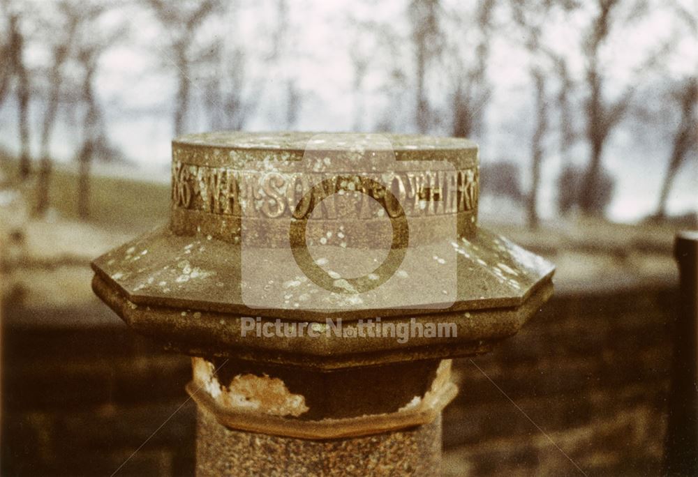 Detail of grave of Watson Fothergill, Church Cemetery, Mansfield Road, Nottingham. c 1964