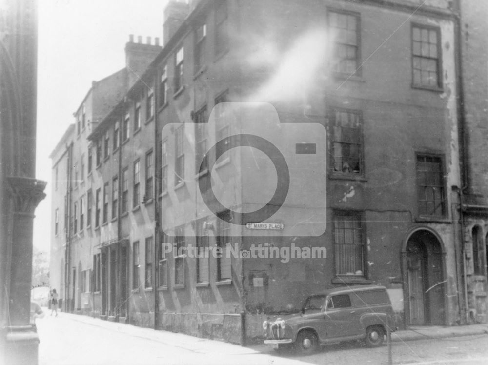 St. Mary's Gate from St. Mary's Place, Lace Market, Nottingham, c 1960s