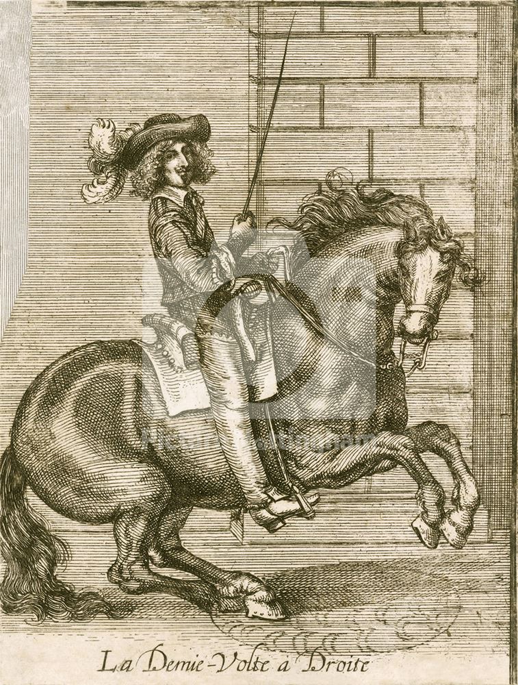 'La Demi-Volte a Droit' (equestrian stance) - William Cavendish, 1st Duke of Newcastle at his favour