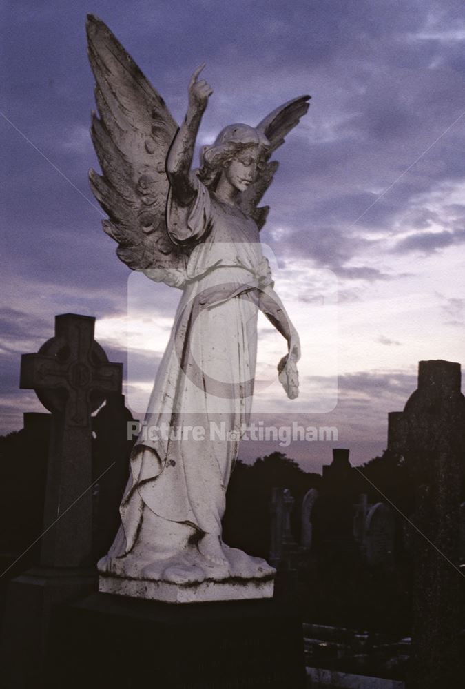 Angel memorial stone in Church (Rock) cemetery