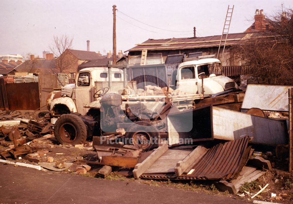 Scrapyard, St Peter's Street, Radford, Nottingham, 1968