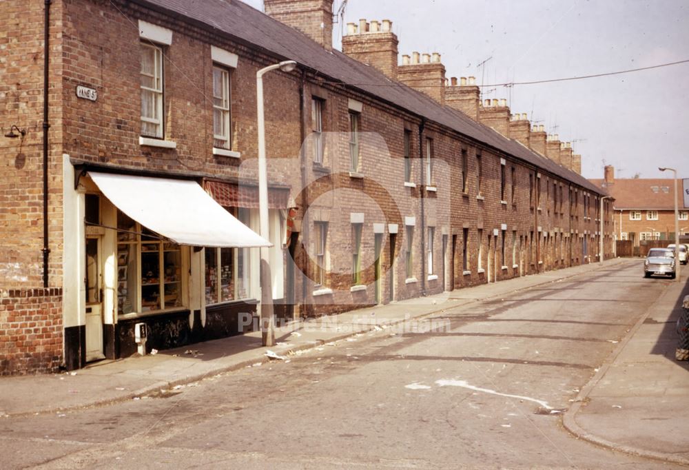 Vane Street off Radford Bridge Road, Radford, Nottingham, 1968