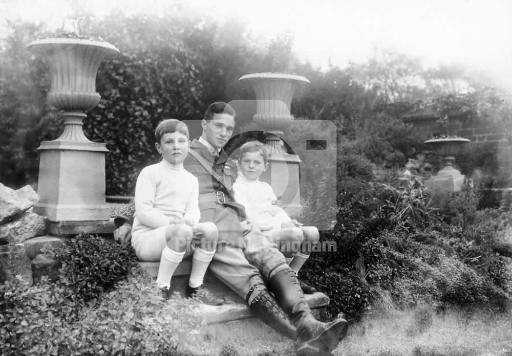 Albert Ball with Charles Shaws' sons