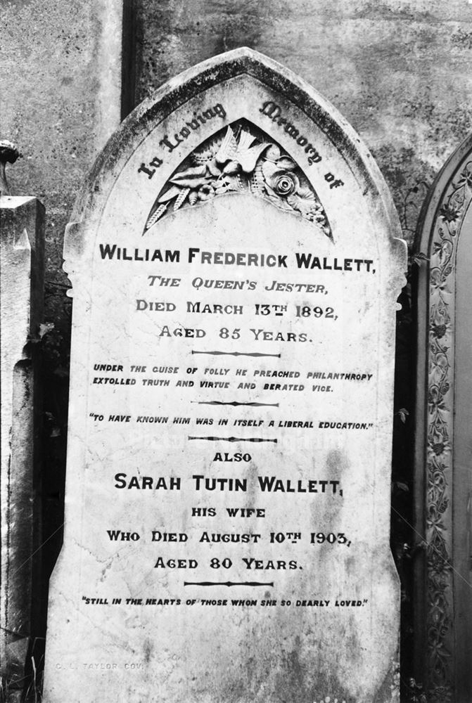 Wallett, William Frederick, Grave in General Cemetery, Waverley Street, 1977