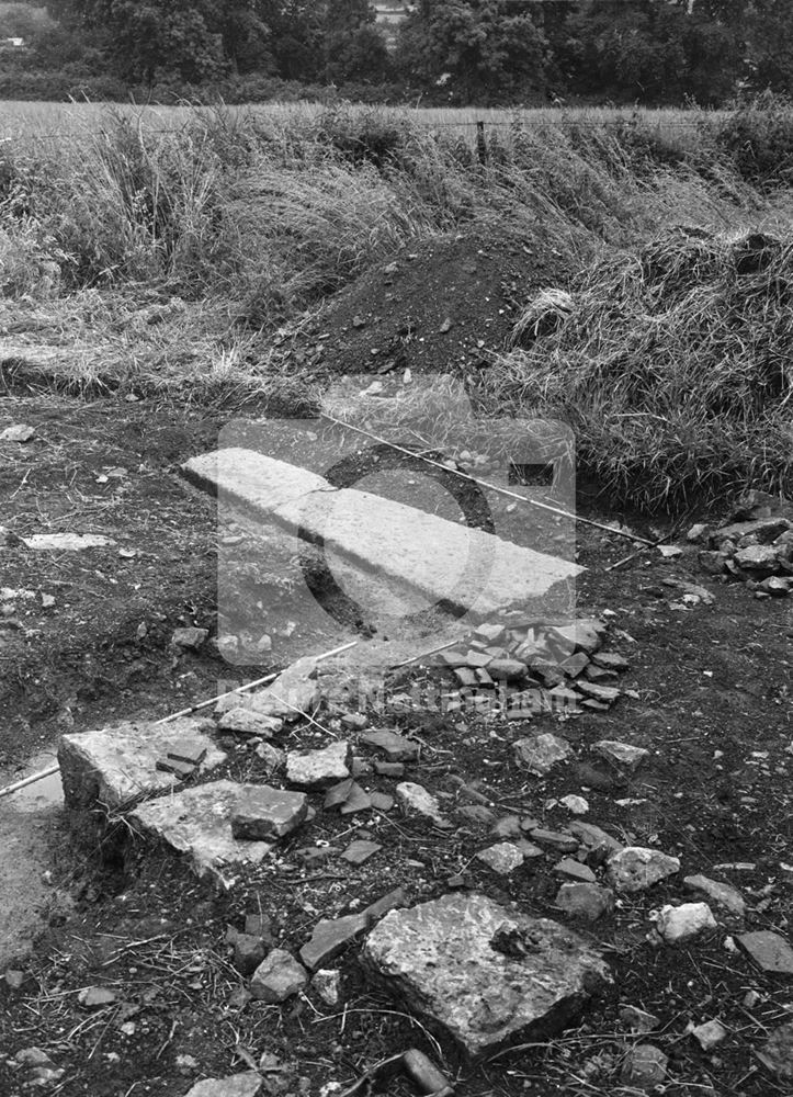 Stone Coffin, Castle Hill Excavations, Thurgarton, 1951