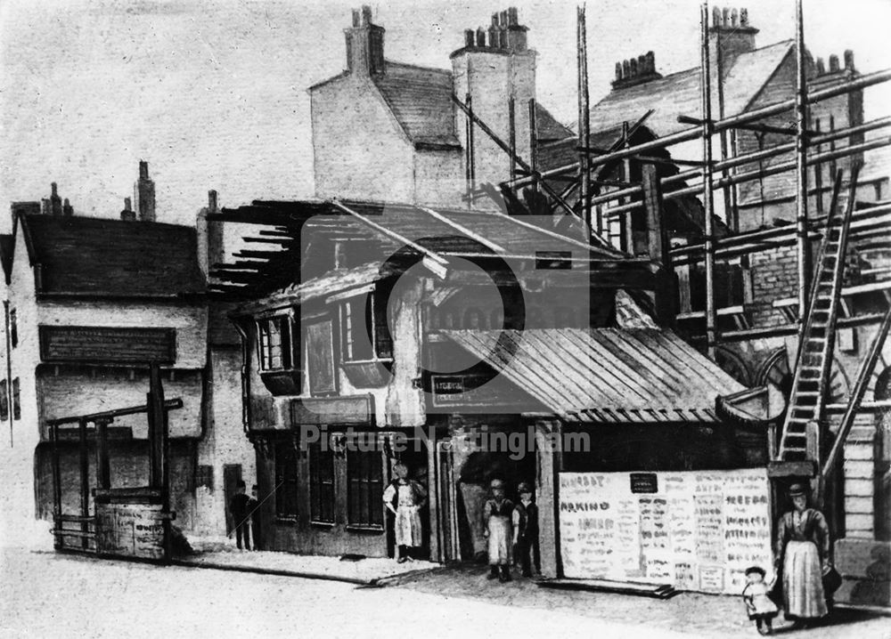 The Old and new Dog and Bear public houses c 1876