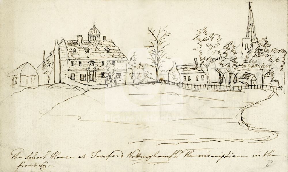 School House and Church, Tuxford, 1705