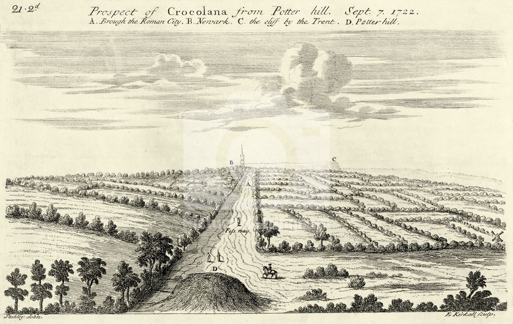 Prospect of Crocolana from Potter Hill, 1722