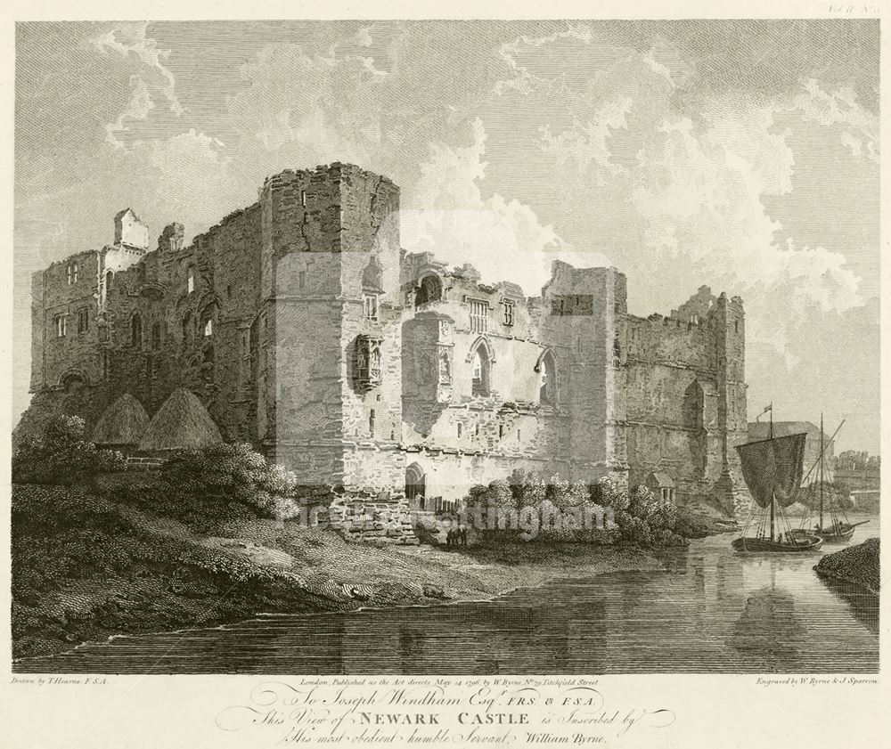 Newark Castle from River Trent, 1796