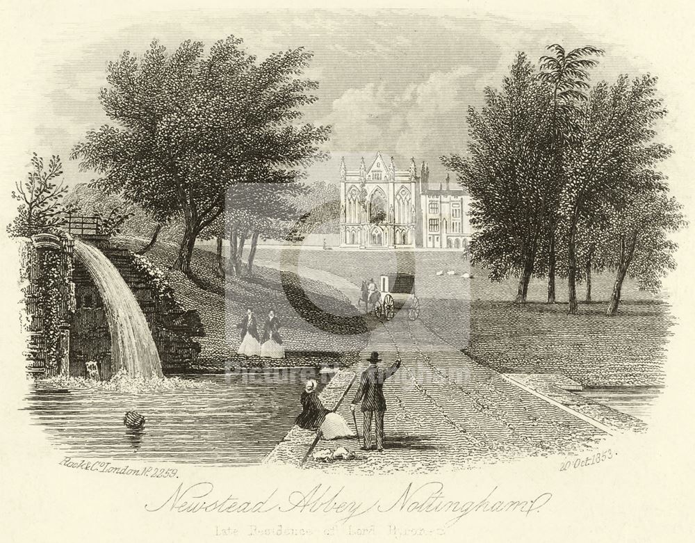 West aspect of Newstead Abbey, 1853