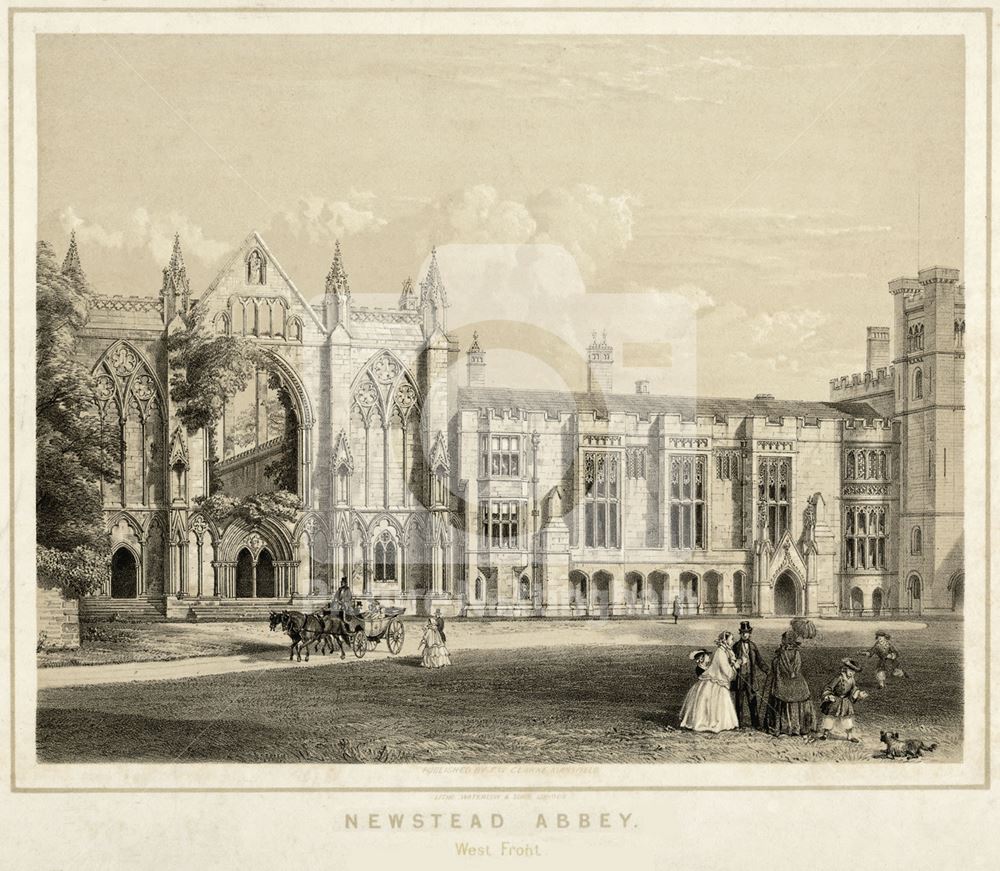 West aspect of Newstead Abbey, c. 1860