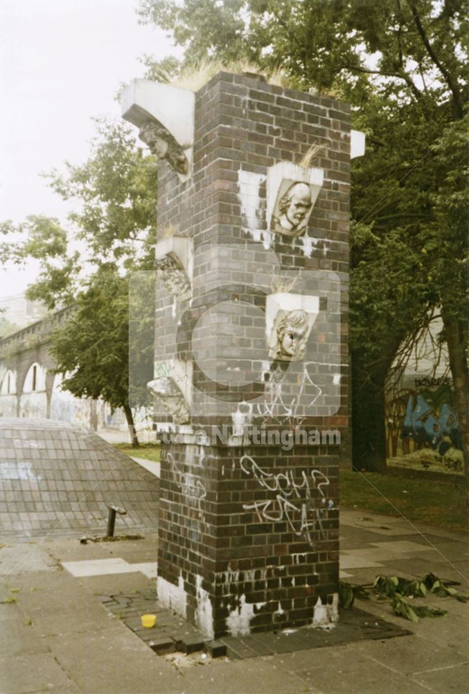 Pillar with famous heads, 1996