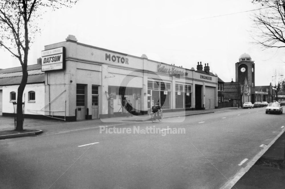 Cottee and Edwards Filling Station, Castle Boulevard, Nottingham, 1976