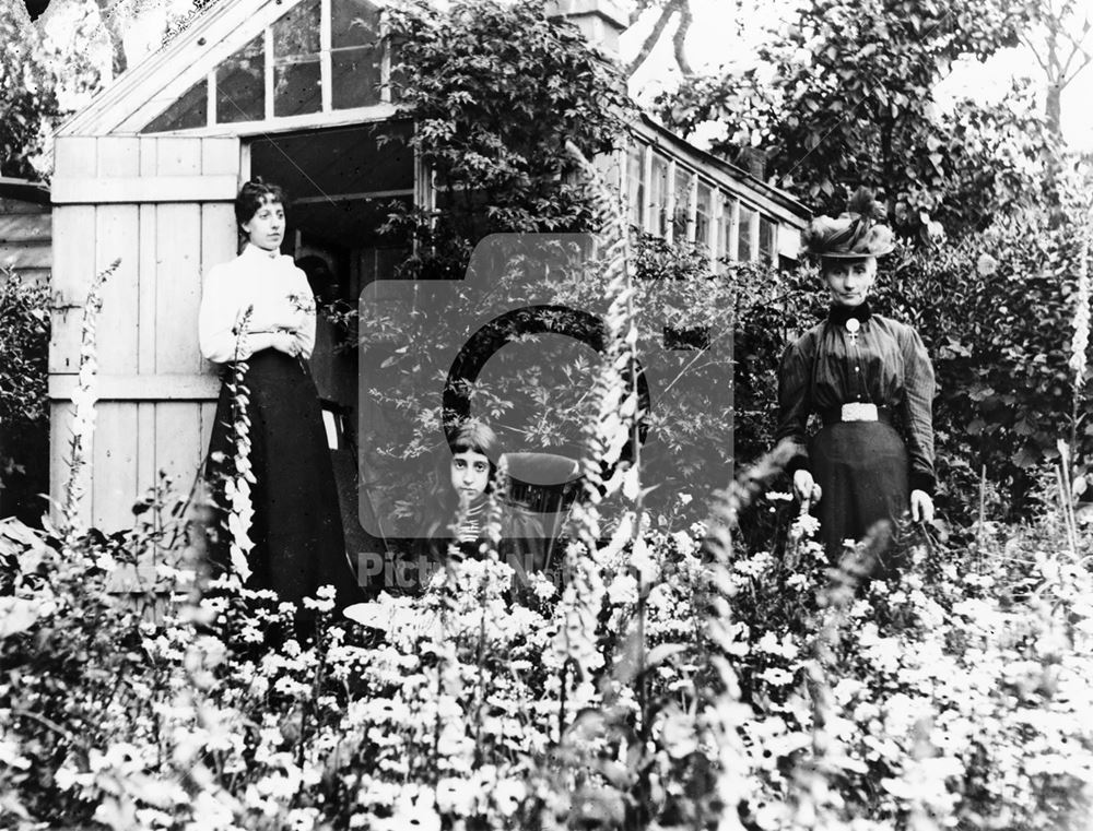 Unknown Women in Garden at 108 Mansfield Street, Sherwood, Nottingham, c 1895