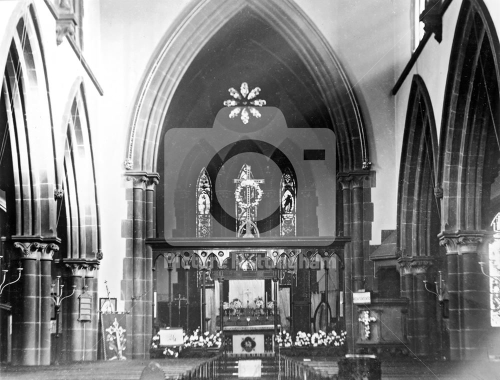 St Mark's Church interior, Huntingdon Street, Nottingham, c 1898