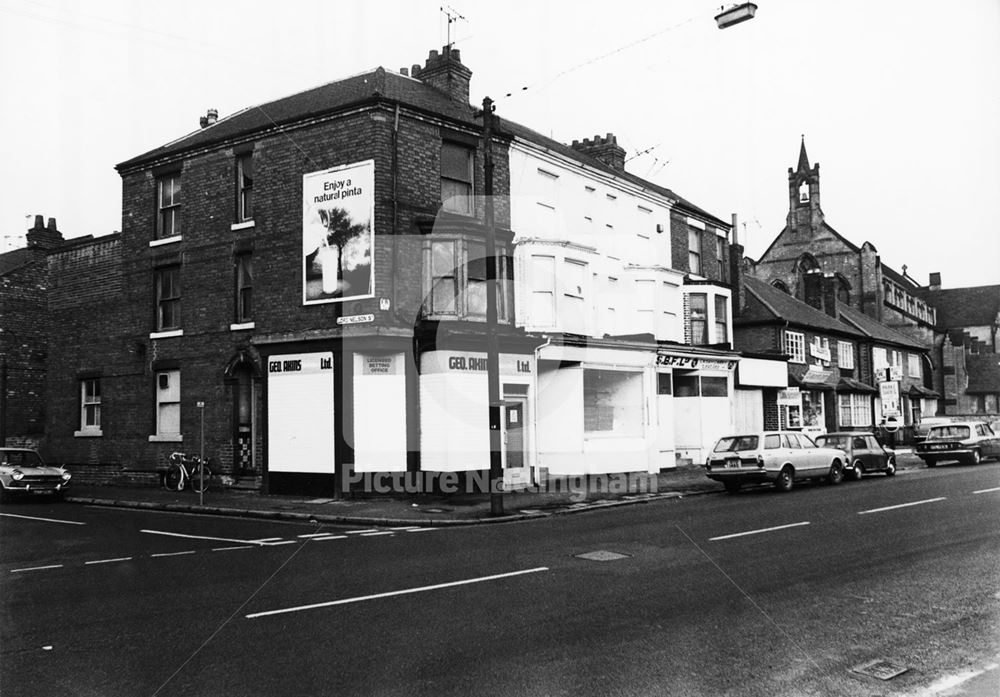 Colwick Road at Lord Nelson Street Junction, Sneinton, 1978