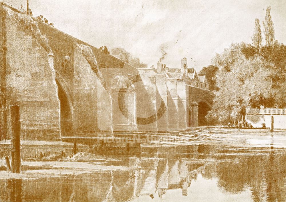 Old Trent Bridge, east side, Meadows, Nottingham, 1870