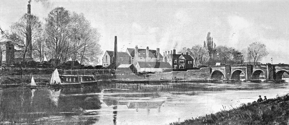 Trent Bridge and Water Works, Meadows, Nottingham, 1869