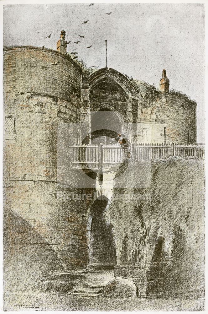 The Castle Lodge (gatehouse), before restoration, Nottingham, 1902