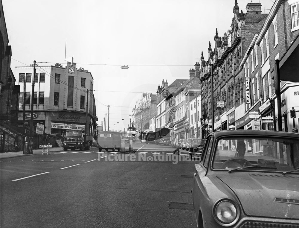 Derby Road Looking North-West to Canning Circus, Nottingham, 1966