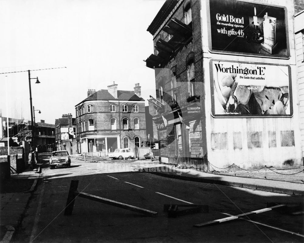 Glasshouse Street looking north, Nottingham, 1970