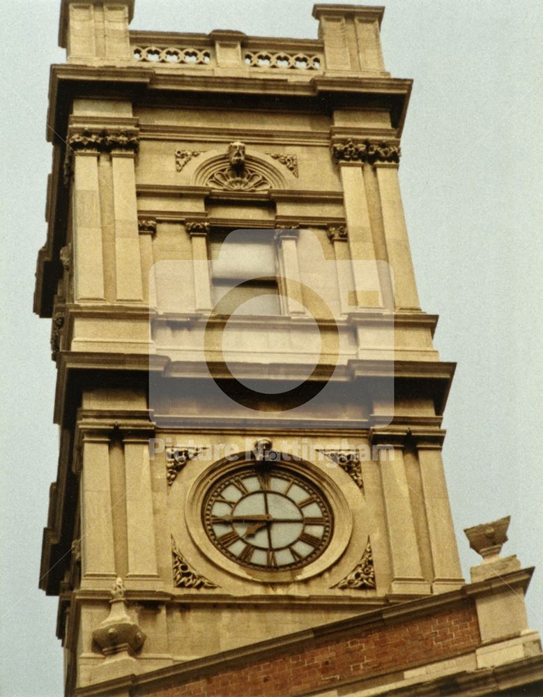 Lamberts factory clock, Talbot Street, Nottingham, 1980s