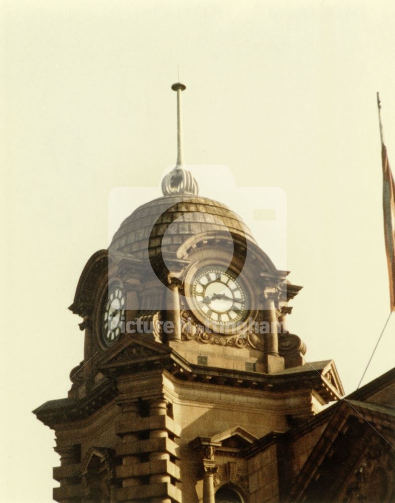 Midland Station clock, Carrington Street, Nottingham, 1980s