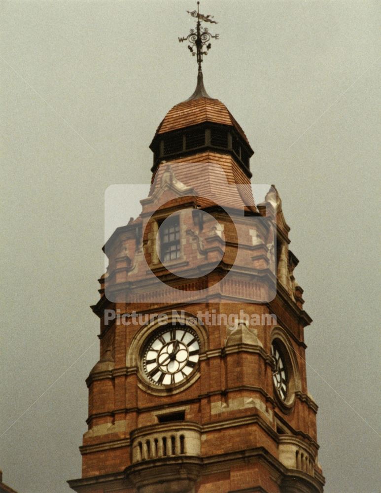 Victoria Baths clock, Bath Street, Sneinton, Nottingham, 1980s