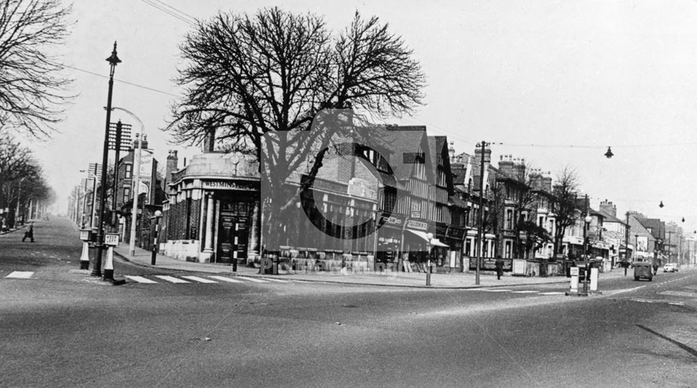 Mansfield Road at Junction with Hucknall Road, Nottingham, c 1950s