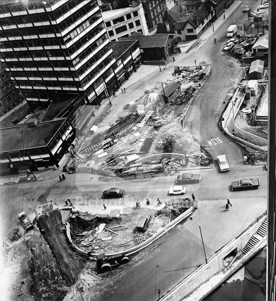 Construction of Underpass at Maid Marian Way, Nottingham, 1965