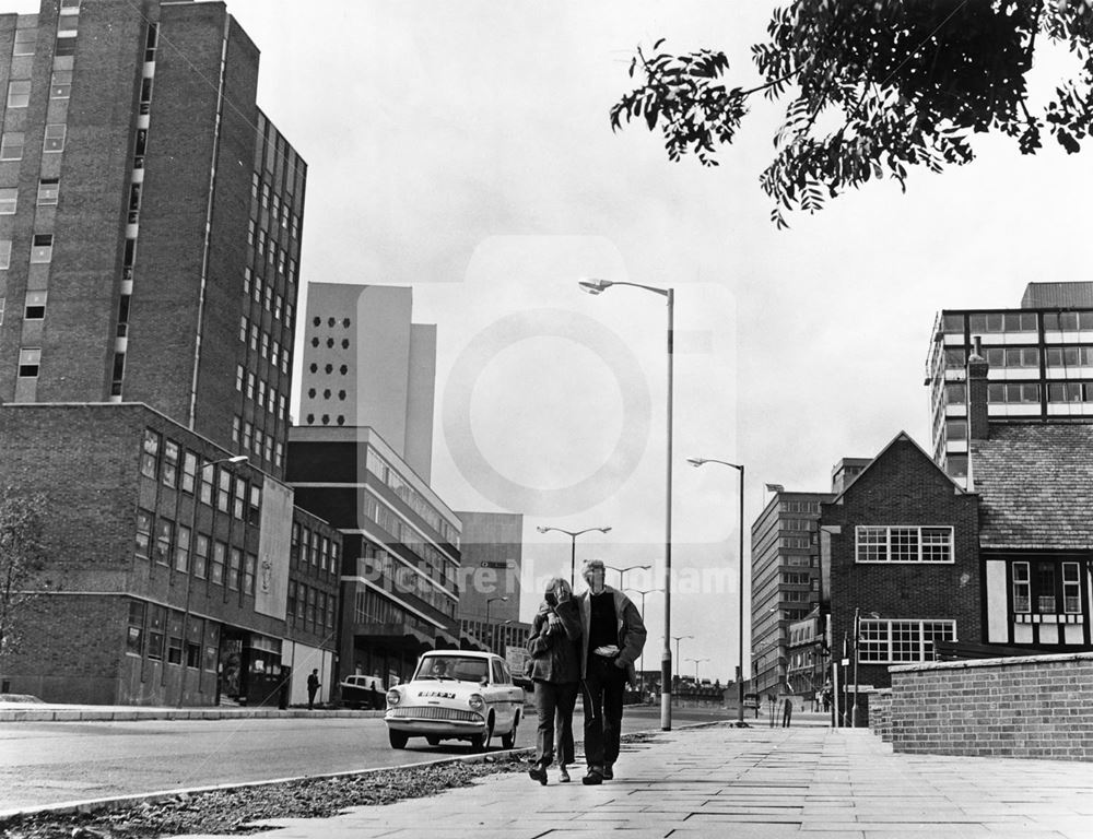 Maid Marian Way, Nottingham, c 1973