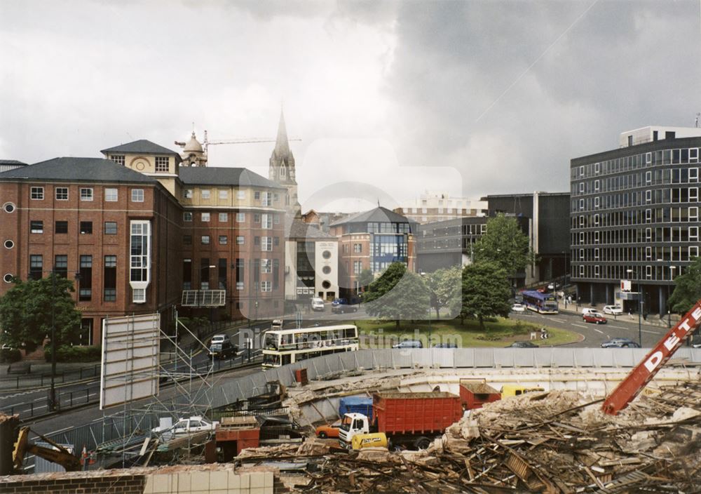 Demoliton of ABC Cinema, Maid Marian Way, Nottingham, c 2000