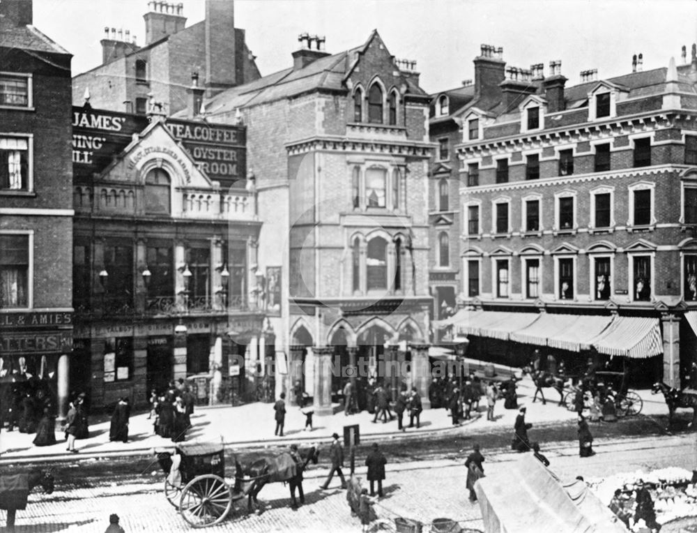 Long Row West and Market Street, Nottingham, c 1896