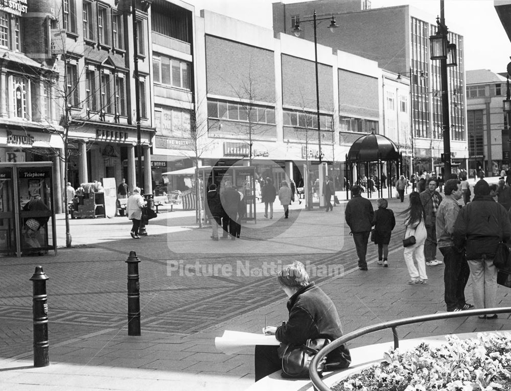 Long Row East from Old Market Square, Nottingham, 1996